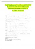 PA EFDA Boards Final Exam 2025&sol;2026  Questions with Correct Detailed  Answers &vert;&vert; Already Graded A&plus;  <Latest Version> 
