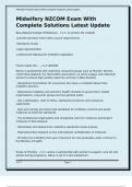 Midwifery NZCOM Exam With Complete Solutions Latest Update