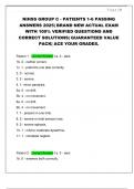 NIHSS GROUP C - PATIENTS 1-6 PASSING  ANSWERS 2025&vert; BRAND NEW ACTUAL EXAM  WITH 100&percnt; VERIFIED QUESTIONS AND  CORRECT SOLUTIONS&vert; GUARANTEED VALUE  PACK&vert; ACE YOUR GRADES&period;