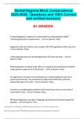 Dental Hygiene Mock Jurisprudence 2025-2026&period;  Questions and 100&percnt; Correct and verified Answers&period;  A&plus; GRADED&period;