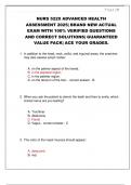 NURS 5220 ADVANCED HEALTH  ASSESSMENT 2025&vert; BRAND NEW ACTUAL  EXAM WITH 100&percnt; VERIFIED QUESTIONS  AND CORRECT SOLUTIONS&vert; GUARANTEED  VALUE PACK&vert; ACE YOUR GRADES&period;