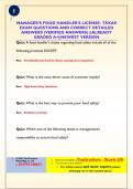 MANAGER'S FOOD HANDLER'S LICENSE- TEXAS EXAM QUESTIONS AND CORRECT DETAILED  ANSWERS &lpar;VERIFIED ANSWERS&rpar; &vert;&vert;ALREADY  GRADED A&plus;&vert;&vert;NEWEST VERSION