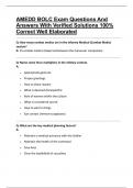 AMEDD BOLC Exam Questions And Answers With Verified Solutions 100&percnt; Correct Well Elaborated