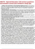 ABCTE - Special Education 135 revision questions and answers correct and verified A&plus; study tips