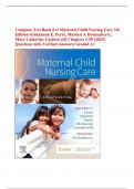 Complete Test Bank For Maternal Child Nursing Care 7th Edition by Shannon E&period; Perry&comma; Marilyn J&period; Hockenberry&comma; Mary Catherine Cashion &vert;All Chapters 1-50 &lpar;2025&rpar; Questions with Verified Answers&vert; Graded A&plus;