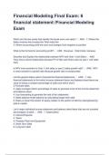 Financial Modeling Final Exam&colon; 6 financial statement &sol;Financial Modeling Exam