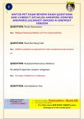 NMTCB PET EXAM REVIEW EXAM QUESTIONS  AND CORRECT DETAILED ANSWERS &lpar;VERIFIED  ANSWERS&rpar; &vert;&vert;ALREADY GRADED A&plus;&vert;&vert;NEWEST  VERSION
