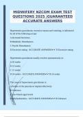 MIDWIFERY NZCOM EXAM TEST QUESTIONS 2025 &vert;GUARANTEED ACCURATE ANSWERS