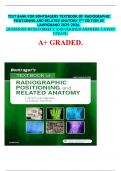 TEST BANK FOR BONTRAGERS TEXTBOOK OF RADIOGRAPHIC POSITIONING AND RELATED ANATOMY 9TH EDITION BY LAMPIGNANO 2025-2026&period; QUESTIONS WITH CORRECT AND VERIFIED ANSWERS&period; LATEST UPDATE&period;  A&plus; GRADED&period;