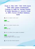 Exam 2&colon; NSG 3130 &sol; NSG 3130 &lpar;Latest 2025&sol; 2026 Update&rpar; Fundamental Concepts & Skills for Nursing Practice II Guide&vert; Questions & Answers&vert; Grade A&vert; 100&percnt; Correct &lpar;Verified Solutions&rpar;- Galen
