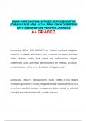  EXAM CONTRACTING OFFICER REPRESENTATIVE &lpar;COR&rpar; 101 2025-2026&period; ACTUAL REAL EXAM QUESTIONS WITH CORRECT AND VERIFIED ANSWERS&period; A&plus; GRADED&period;