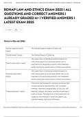 RDHAP LAW AND ETHICS EXAM 2025 &vert; ALL QUESTIONS AND CORRECT ANSWERS &vert; ALREADY GRADED A&plus; &vert; VERIFIED ANSWERS &vert; LATEST EXAM 2025
