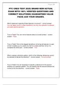 PTC CREO TEST 2025&vert; BRAND NEW ACTUAL  EXAM WITH 100&percnt; VERIFIED QUESTIONS AND  CORRECT SOLUTIONS&vert; GUARANTEED VALUE  PACK&vert; ACE YOUR GRADES&period;