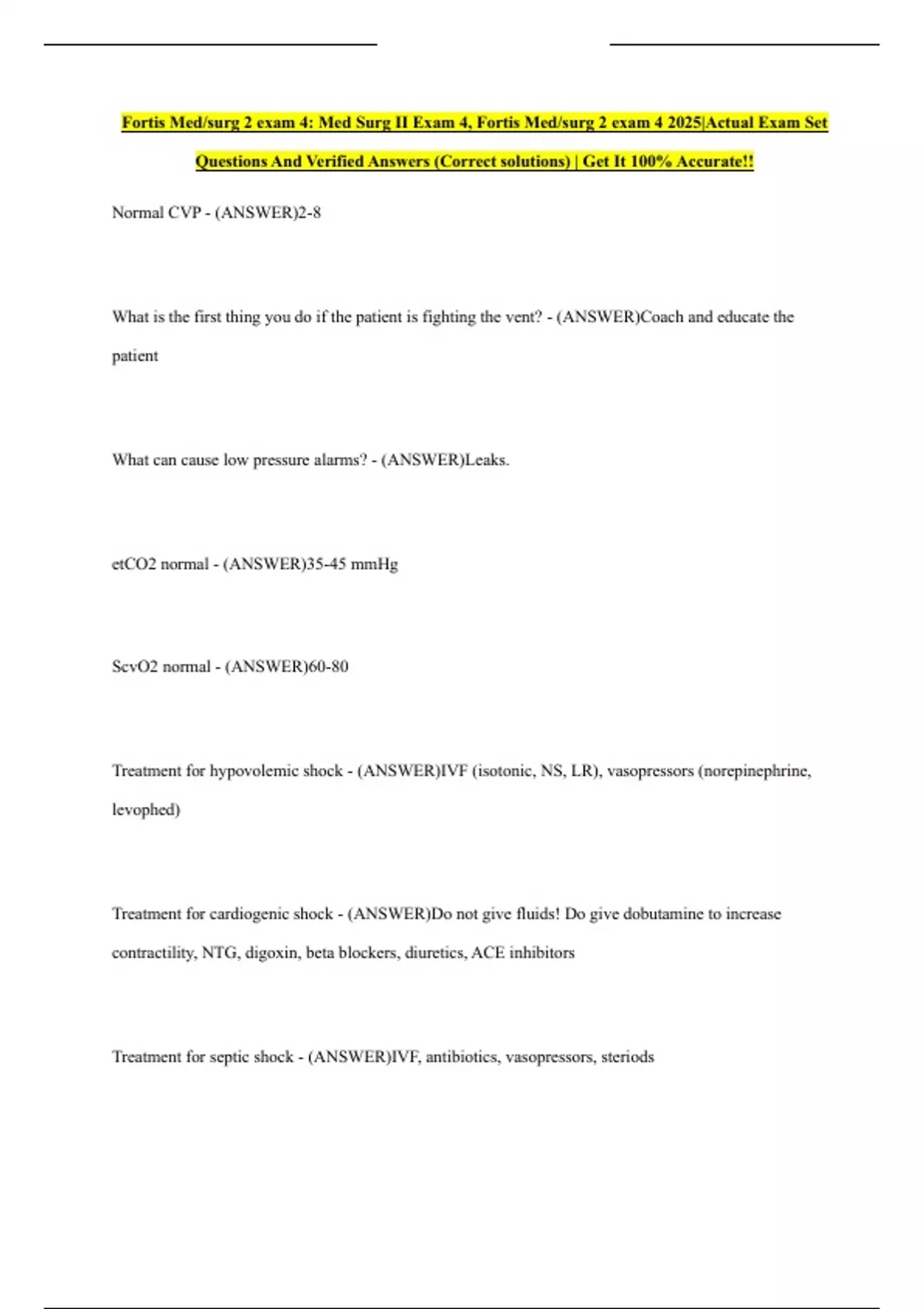 Fortis Med/surg 2 exam 4: Med Surg II Exam 4, Fortis Med/surg 2 exam 4 ...