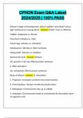 CPHON Exam Q&A Latest 2024&sol;2025 &vert; 100&percnt; PASS