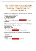TPC 319 ELECTRICAL INSTALLATION 2025 LATEST EXAM QUESTIONS AND DETAILED CORRECT ANSWERS &vert; ALREADY GRADED A&plus;