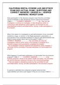 CALIFORNIA DENTAL HYGIENE LAW AND ETHICS EXAM 2025 &lpar;ACTUAL EXAM&rpar; &vert; QUESTIONS AND CORRECT ANSWERS &vert; GRADED A&plus; &vert; VERIFIED ANSWERS &vert; NEWEST EXAM
