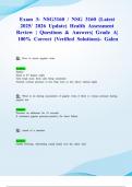 Exam 3&colon; NSG3160 &sol; NSG 3160 &lpar;Latest 2025&sol; 2026 Update&rpar; Health Assessment Review &vert; Questions & Answers&vert; Grade A&vert; 100&percnt; Correct &lpar;Verified Solutions&rpar;- Galen