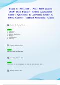 Exam 1&colon; NSG3160 &sol; NSG 3160 &lpar;Latest 2025&sol; 2026 Update&rpar; Health Assessment Guide &vert; Questions & Answers&vert; Grade A&vert; 100&percnt; Correct &lpar;Verified Solutions&rpar;- Galen