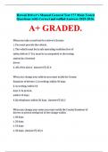 Hawaii Driver's Manual General Test 177 Main Tested Questions with Correct and verified Answers 2025-2026&period;  A&plus; GRADED&period;