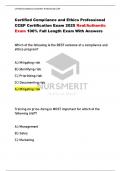 Certified Compliance and Ethics Professional  CCEP Certification Exam 2025 Real&sol;Authentic  Exam 100&percnt; Full Length Exam With Answers