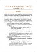Cursus&sol;samenvatting 'Zoeken van wetenschappelijke literatuur'