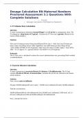 Dosage Calculation RN Maternal Newborn Proctored Assessment 3&period;1 Questions With Complete Solutions