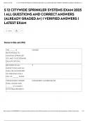 S 12 CITYWIDE SPRINKLER SYSTEMS EXAM 2025 &vert; ALL QUESTIONS AND CORRECT ANSWERS &lpar;ALREADY GRADED A&plus;&rpar; &vert; VERIFIED ANSWERS &vert; LATEST EXAM