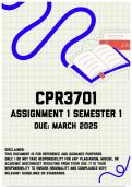 CPR3701 Assignment 1 Semester 1 &vert; Due March 2025