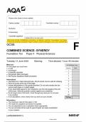 2023 AQA GCSE COMBINED SCIENCE&colon; SYNERGY 8465&sol;4F Foundation Tier Paper 4 Physical Sciences Question Paper & Mark scheme &lpar;Merged&rpar; June 2023 &lbrack;VERIFIED&rsqb;