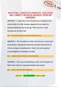 MILESTONE   COMPLETE QUESTIONS AND CORRECT DETAILED ANSWERS &lpar;VERIFIED ANSWERS&rpar;