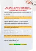 NCTI SERVICE TECHNICIAN&colon; THINK ABOUT IT COMPLETE QUESTIONS AND CORRECT DETAILED  ANSWERS &lpar;VERIFIED ANSWERS&rpar;