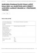 NURS 8024 PHARMACOLOGY EXAM LATEST EXAM 2025 &vert; ALL QUESTIONS AND CORRECT ANSWERS &vert; ALREADY GRADED A&plus; &vert; PROFESSOR VERIFIED