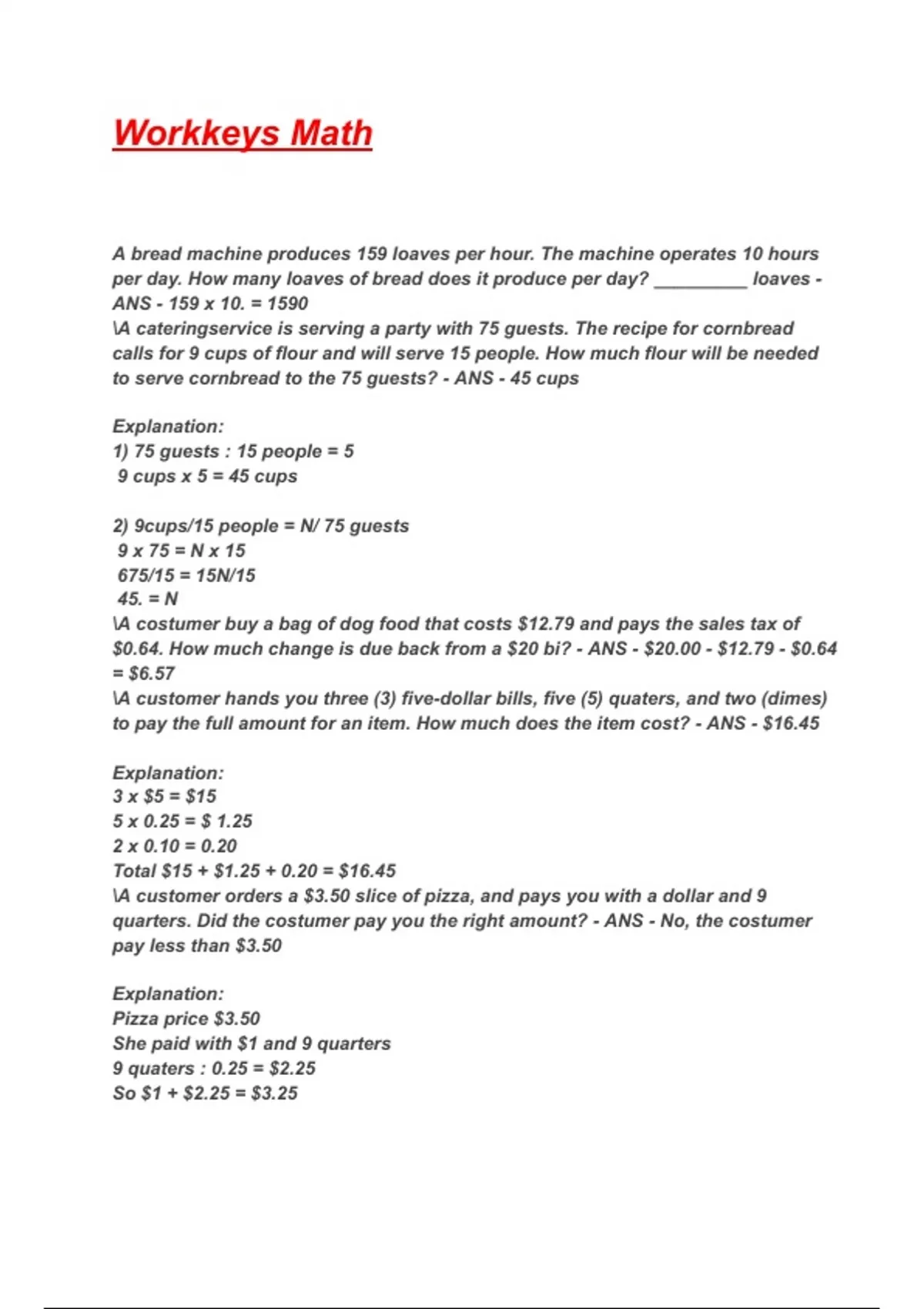 Workkeys Math Exam 2025/2026 Questions With Completed & Verified ...