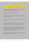 ACCS Drugs from Study Exam Questions and answers with 100&percnt; correct solutions &vert; A&plus; Grade