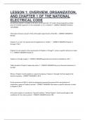 LESSON 1&colon; OVERVIEW&comma; ORGANIZATION&comma; AND CHAPTER 1 OF THE NATIONAL ELECTRICAL CODE 