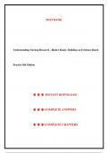 Test Bank for Understanding Nursing Research&colon; Building an Evidence-Based Practice 8th Edition by Susan K&period; Grove&comma; All Chapters