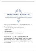 MIDWIFERY NZCOM EXAM 2025 WITH GUARANTEED ACCURATE ANSWERS &vert;VERIFIED