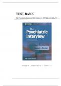 Test Bank for The Psychiatric Interview 5th Edition by Daniel J&period; Carlat&vert;9781975212988&vert; All Chapters&vert; LATEST