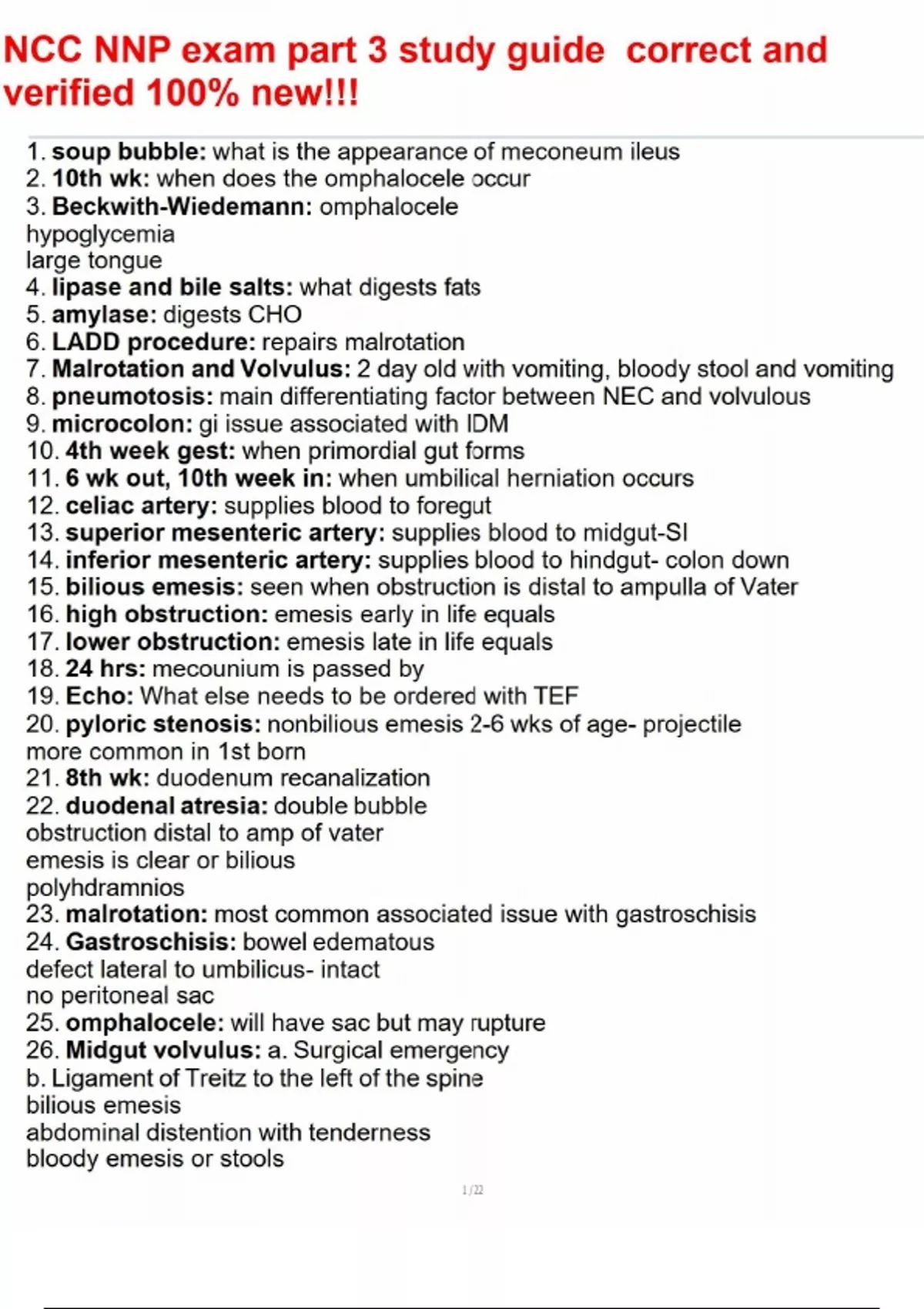 Ncc Study Chart NCC NNP exam part 3 study guide correct and verified 100% new!!! - NCC ...