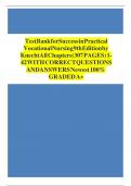 Test Bank for Success in Practical  Vocational Nursing 9th Edition by  Knecht All Chapters&lpar;307 PAGES&rpar; 1- 42 WITH CORRECT QUESTIONS  AND ANSWERS Newest 100&percnt;  GRADED A&plus;