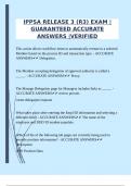 IPPSA RELEASE 3 &lpar;R3&rpar; EXAM &vert;GUARANTEED ACCURATE ANSWERS &vert;VERIFIED