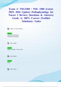Exam 2&colon; NSG3280 &sol; NSG 3280 &lpar;Latest 2025&sol; 2026 Update&rpar; Pathophysiology for Nurses I Review&vert; Questions & Answers&vert; Grade A&vert; 100&percnt; Correct &lpar;Verified Solutions&rpar;- Galen
