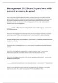 Management 301 Exam 3 questions with correct answers A&plus; rated