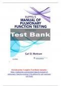Ruppel's Manual of Pulmonary Function Testing 11th Edition by Carl Mottram Test Bank