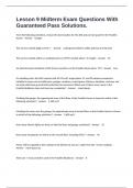 Lesson 9 Midterm Exam Questions With Guaranteed Pass Solutions&period;