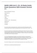 NURS 1005 Unit 2 -Ch&period; 19 Study Guide Exam Questions With Answers Scored A&plus;&period;