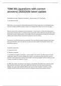 TOM 301 &lpar;questions with correct answers&rpar; 2025&sol;2026 latest update
