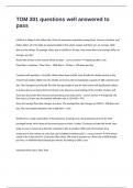 TOM 301 questions well answered to pass