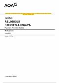 AQA GCSE RELIGIOUS STUDIES A 8062/2A Paper 2A Thematic Studies Mark scheme June 2023 [VERIFIED